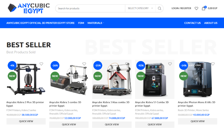 6. AnyCubic Egypt 3D Printer Store